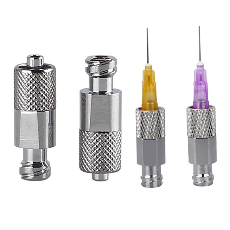 1pc Pneumatic Stainless Steel Luer Lock Extension Adaptor Metal Threaded Syringe Connectors Male To Female Luer Lock Fitting