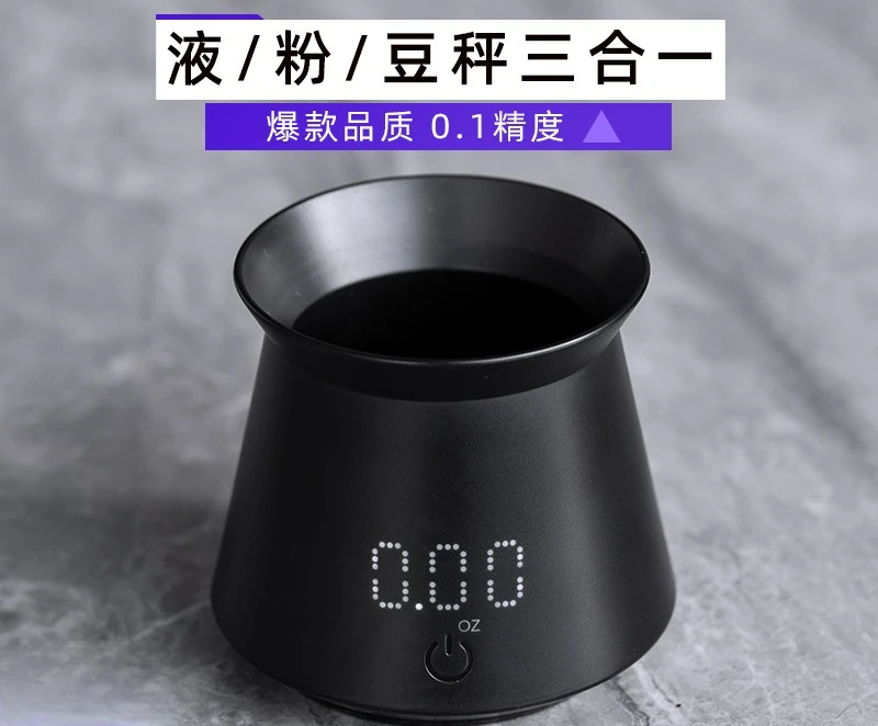 Mini Digital Coffee Scale 0.1g Accuracy Waterproof Portable Espresso Scale with Measuring Cup Function for Bean Dosing