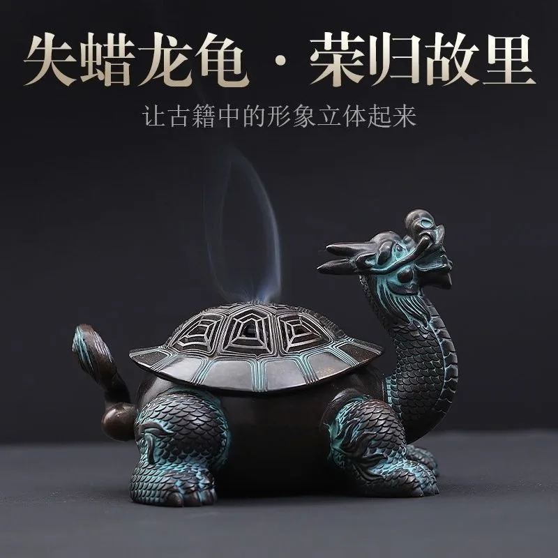 Antique large dragon turtle incense burner, agarwood sandalwood burner c
