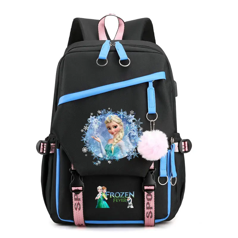 Children\'s Backpack Girls Cartoon Frozen Elsa & Sofia Princess Kindergarten School Bag Casual Laptop Backpack