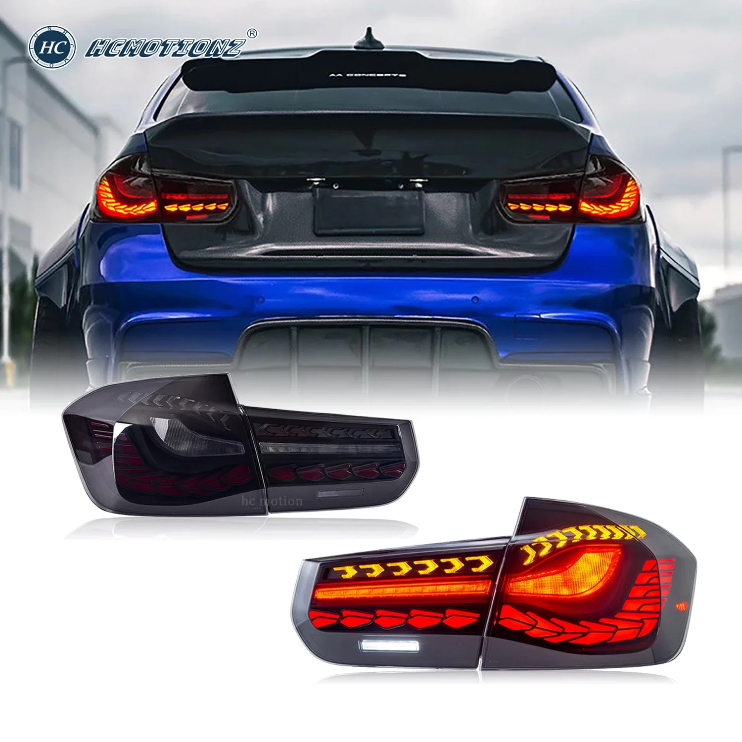 

HCMOTIONZ Car Rear Lamps Assembly M3 320i 335I 328I F30 F80 F35 F38 LED Tail Lights for BMW 3 Series