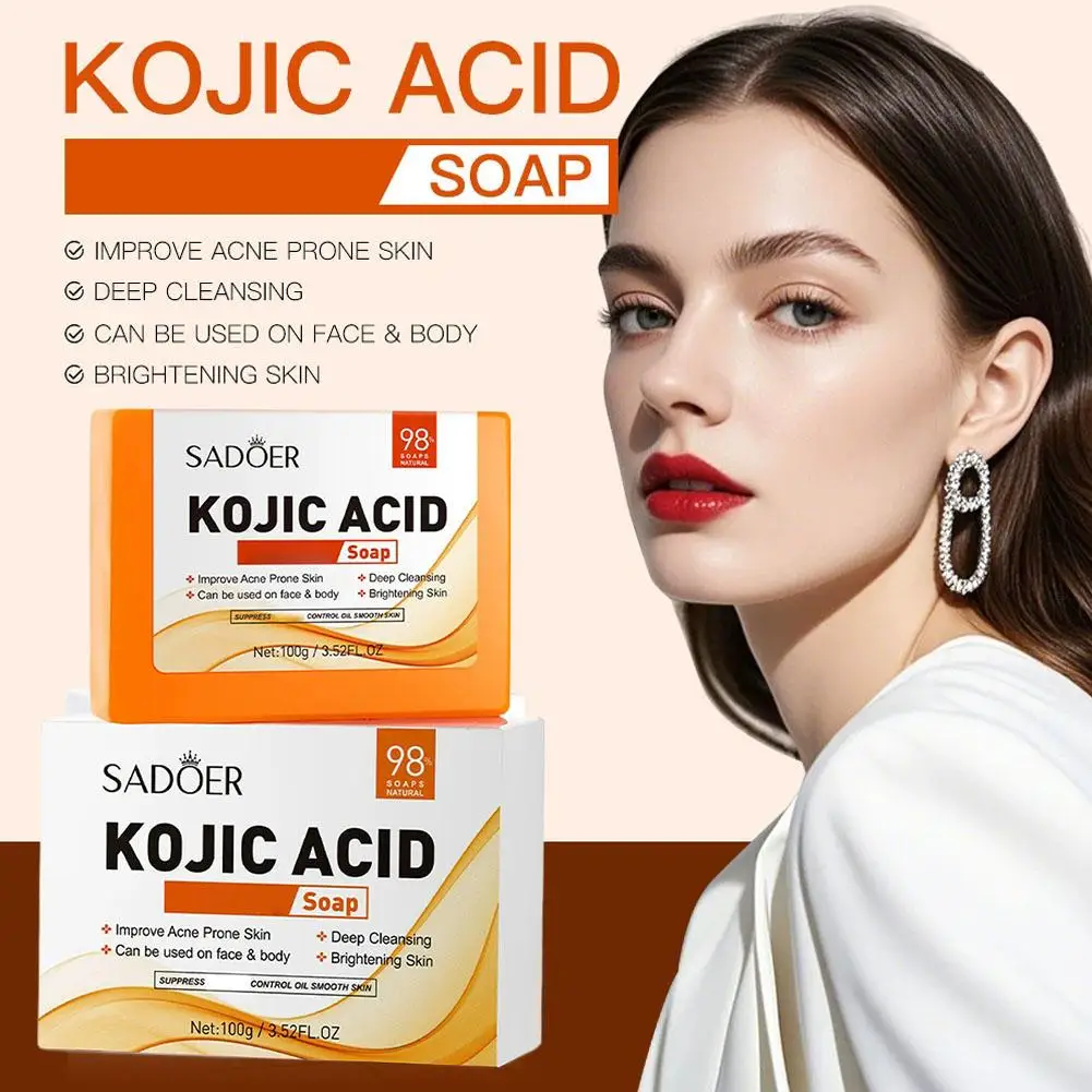 100g Kojic Acid Soap For Face Body Deep Cleansing Brightening Skin Natural Soap Improve Acne Prone Skin Care