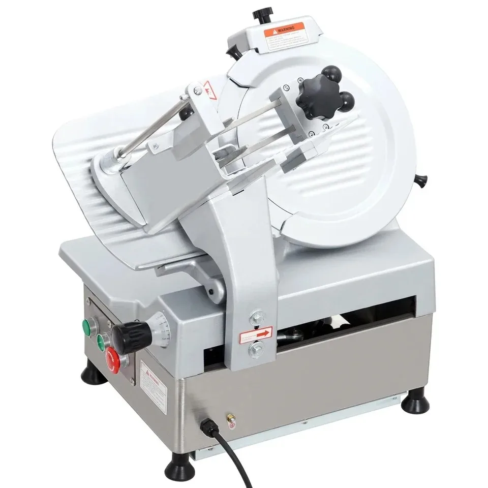

12 Inch Electric Food Slicer Fully Automatic 180W/370W Power Stainless Steel Blade Adjustable Thickness 0-7mm Slicing Fresh Meat