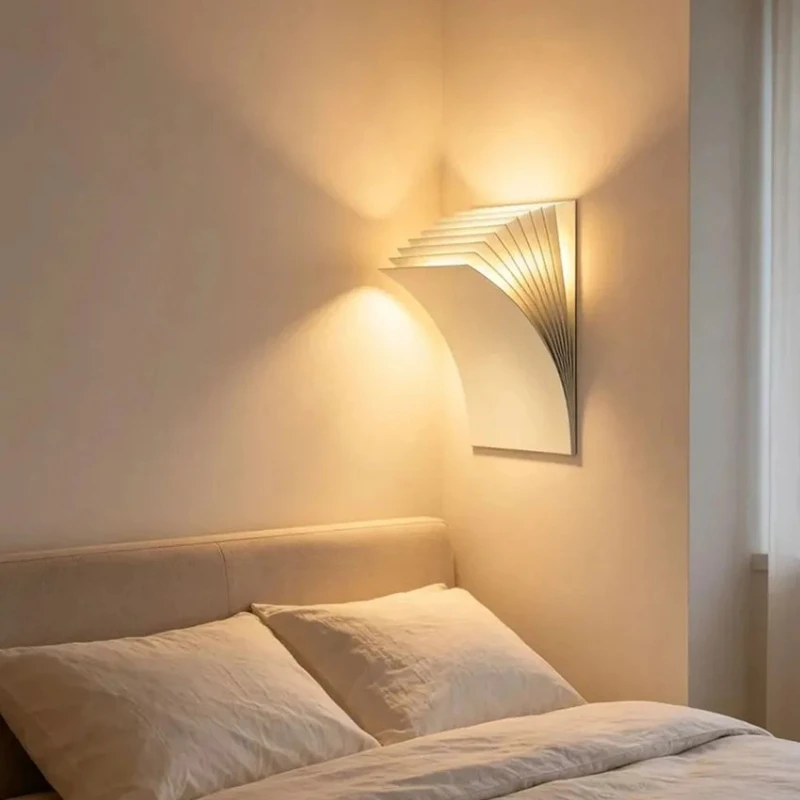 Modern Nordic Wall Lamp Book-Shaped LED Chandelier Home Decoration for Living Room Bedside Hotel Study Corridor Lighting Fixture