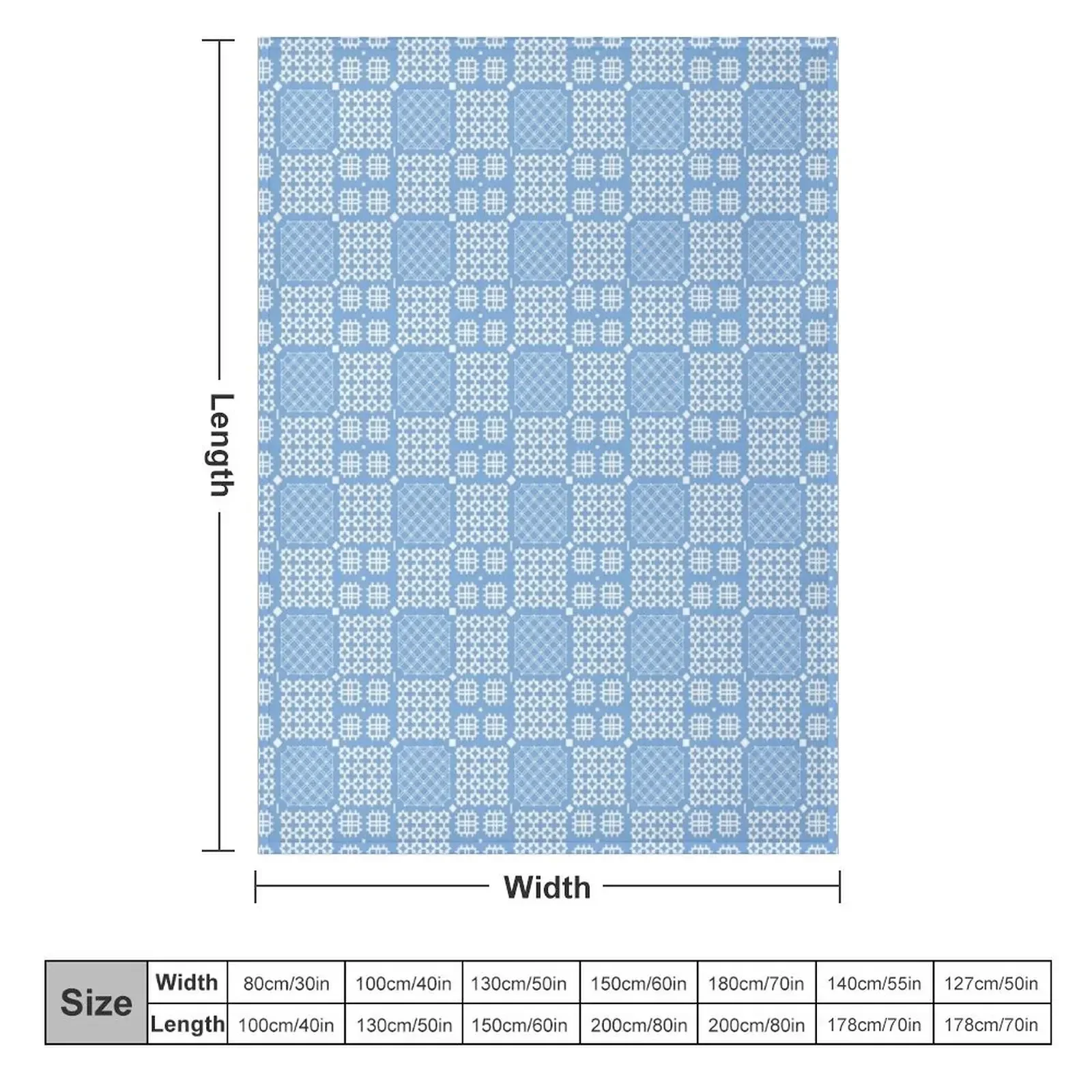 Welsh Tapestry Pattern, Carthen Cymraeg, Cymreig (light blue) Throw Blanket anime Heavy Blankets