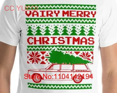 Corvair Lakewood Wagon Ugly Christmas Sweater Style  T Shirt long or short sleeves