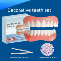 Upper and Lower Teeth TPR Simulated Teeth Braces Whitening Toothpaste Temporary Smile Dentures