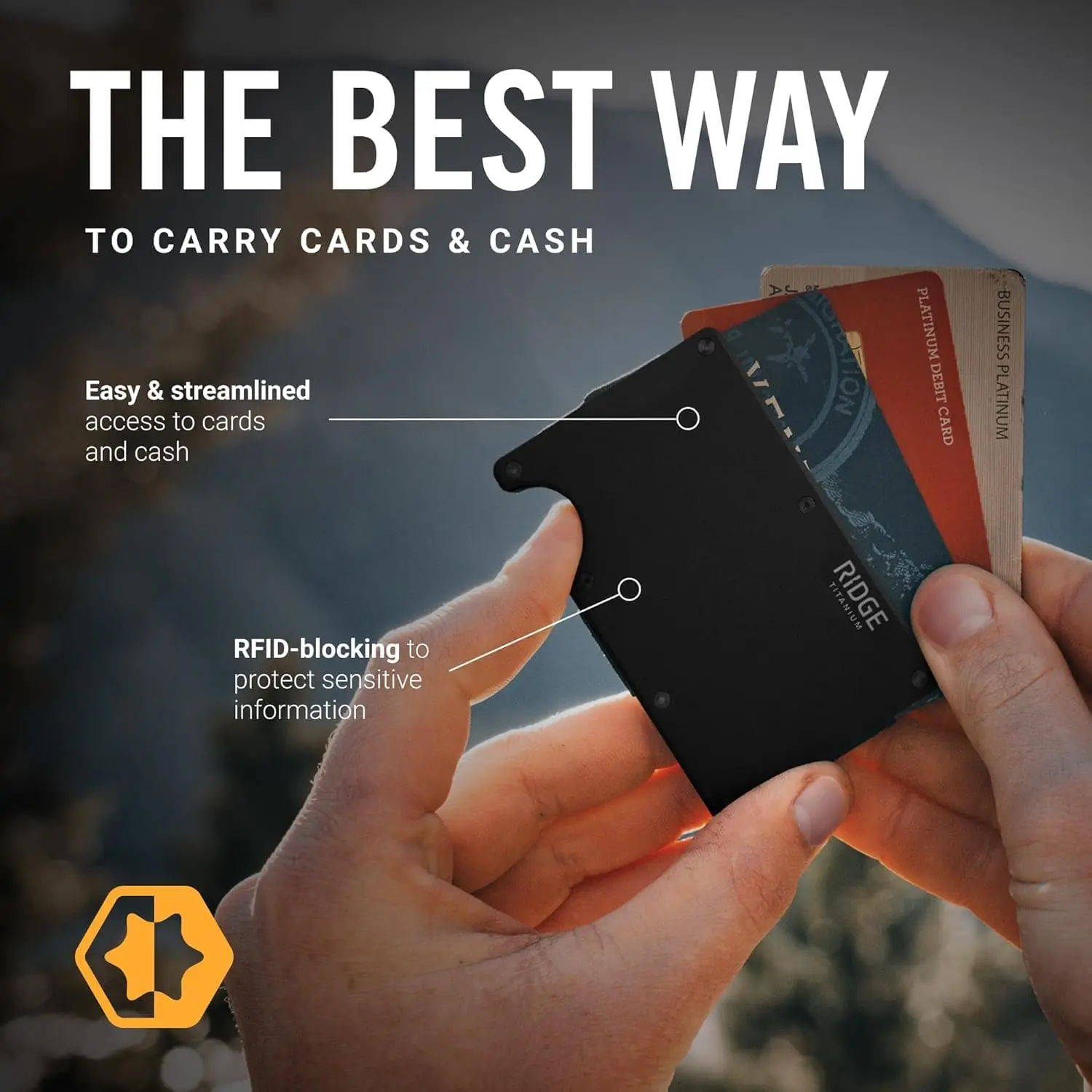 The Ridge Wallet for Men, RFID Protected Front Pocket Wallets for Men - Slim Minimalist Compact Wallet and Card Holder