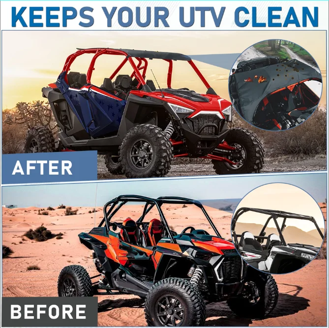 Black Soft Top Roof Canopy for Polaris RZR S 900, XP 1000, XP Turbo | UTV Fabric Roof Cover, Waterproof & Sun‑Shield Protection