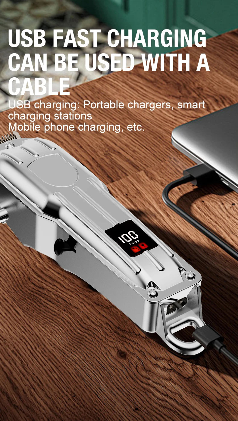 Haarschneidemaschine für Herren mit Ganzmetallklinge, elektrische Haarschneidemaschine, elektrische Haarschneidemaschine für den Haushalt, für Friseursalons, leistungsstarke Haarschneidemaschine für Tierhaare – Detail 9