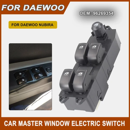 Luz roja LHD 96269354   Interruptor de ventana de puerta eléctrica principal para coche, accesorios para DAEWOO NUBIRA, lado izquierdo del conductor