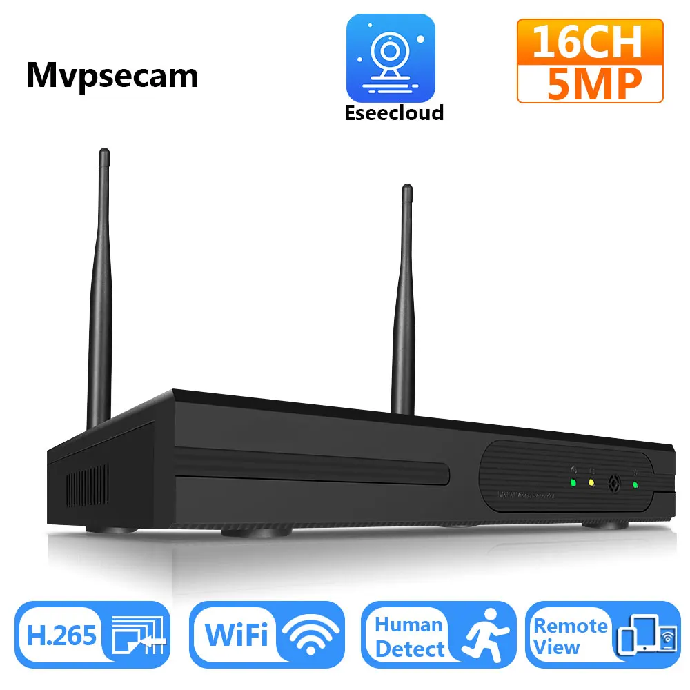 H.265 Wifi NVR 16CH 5MP Wireless NVR Recorder Human Detection For Wireless Security System 8CH CCTV NVR Security Video Recorder
