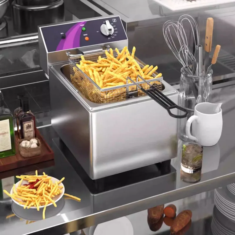Commercial large-capacity deep-frying pan, potato chip and dough stick deep-frying pan, deep-frying machine equipment