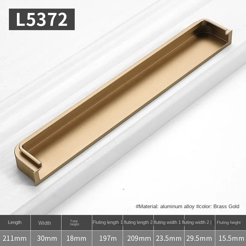 Trenching American Style Invisible Embedded Dark Handle Sliding Door Drawer Cabinet Door Wardrobe Handle Modern Minimalist