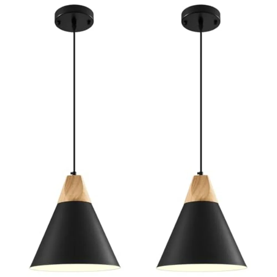 

Pendant Light 2 Packs9.4inches- Farmhouse Pendant Light Modern Pendant Lights Kitchen Pendant Lights for Office Bedroom Living