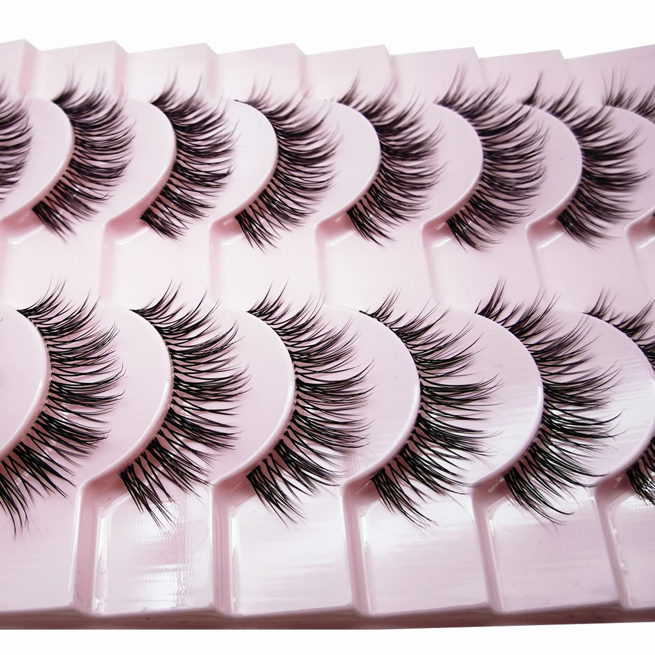 10 pares de pestañas postizas 3D de hada cómica con apariencia natural, pestañas de banda transparente adecuadas para maquillaje diario de fiesta