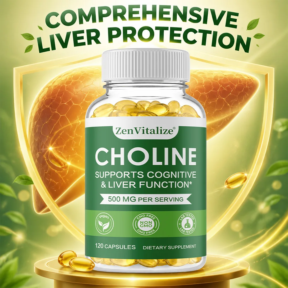 

Choline Capsules, Cognitive & Liver Support Supplement, Supports Brain Focus, Mental Performance & Healthy Liver Function