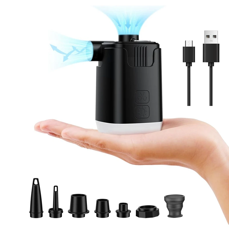 Top!-Portable Mini Air Pump For Inflatables:Build In 4000Mah Battery Rechargeable, 2 Inflation Mode Stronger/Normal