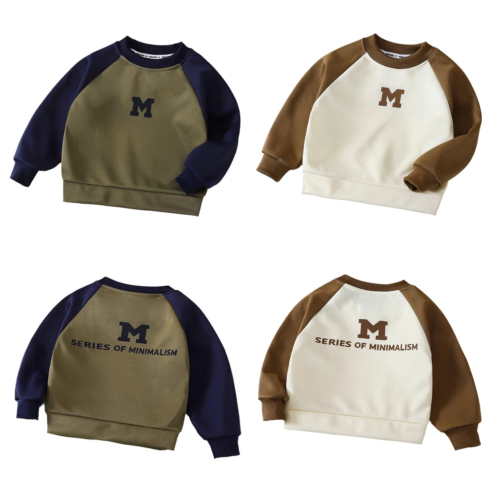 سويت شيرت رياضي أنيق قابل للتنفس للأطفال الأولاد بأكمام طويلة راجلان، بلوفر علوي لقضاء العطلات والسفر، ملابس يومية غير رسمية