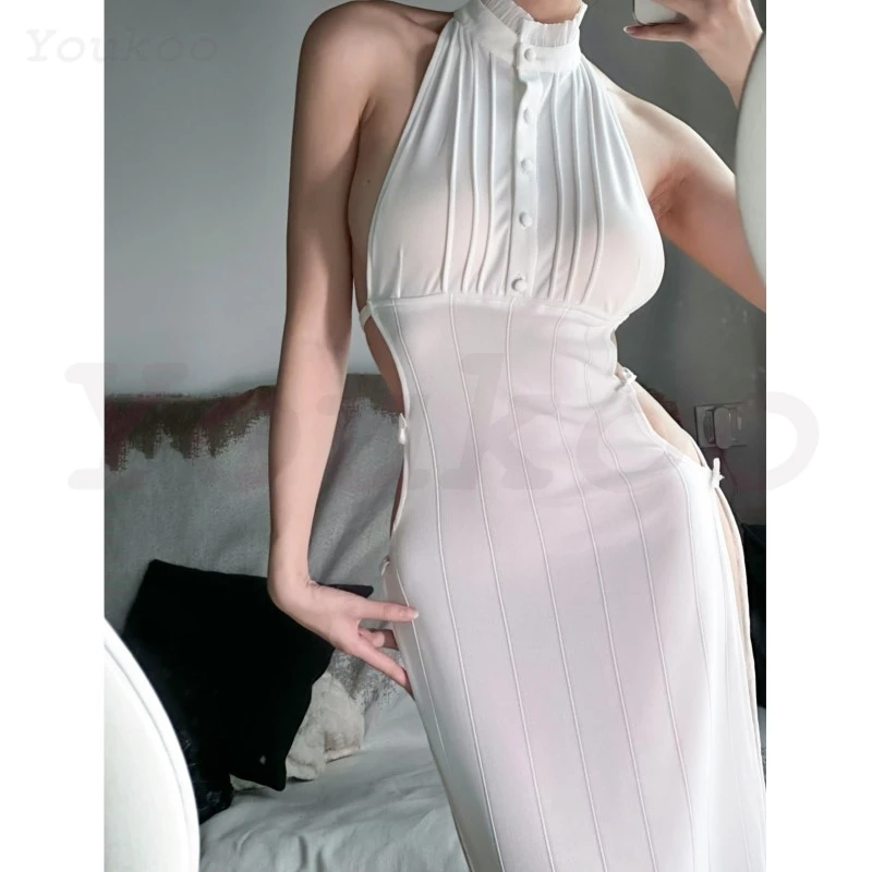 

Frieren At The Funeral Doujin Fern Cosplay Costume Fern Halloween Costume Women Fern Sexy White Knit Elastic DressWig Customized
