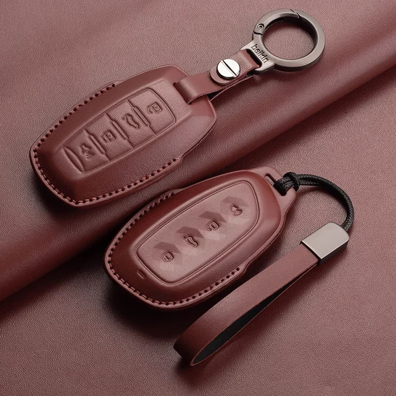 

Leather Car Smart Key Case Cover For Haval Great Wall Hover H1 H4 H6 H7 H9 F5 F7 H2S GMW Jolion 2022 Dargo Protection Key Fob