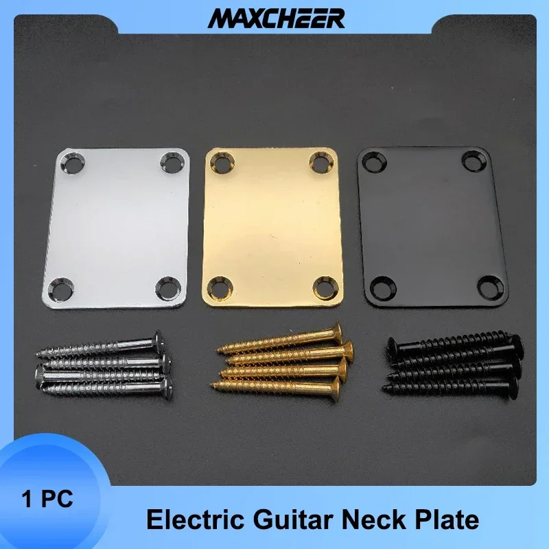 Electric Guitar Neck Plate Metal Black/Gold/Chrome Neck Plate for TL Electric Guitar Neck Joint Board