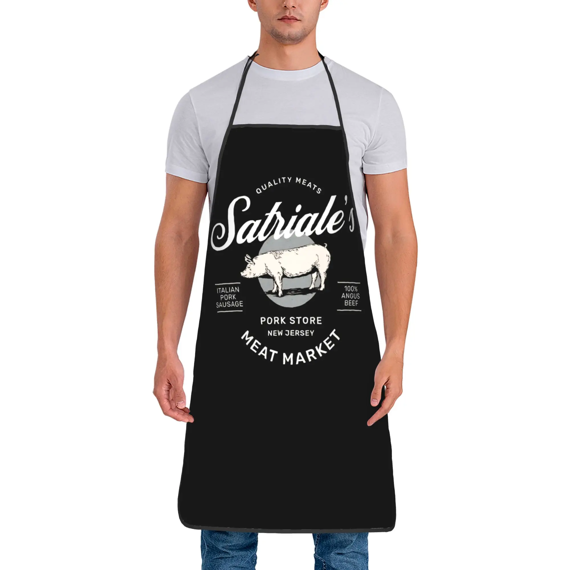 So-pranos Satriale's Pork Store Meat Market Bib Apron Waterproof New Jersey Cooking Pinafore Women Men Adult Breathable
