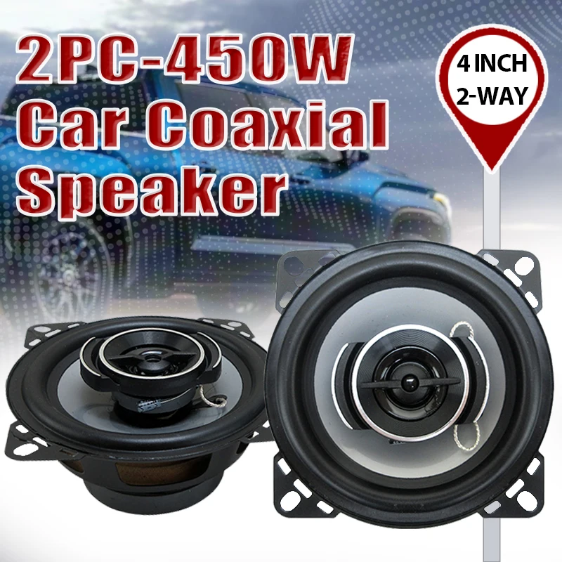 4 Inch 900W (450W*2)Car Speakers Coaxial Subwoofer Universal Automotive Audio HiFi Music Full Range Frequency Car Stereo Speaker