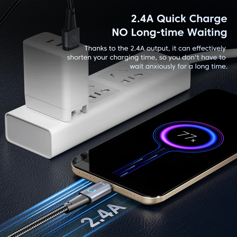 Toocki Micro USB Cable 2.4A Fast Charging For Samsung Xiaomi Redmi Android Mobile Phone USB Micro Cable Charger Data Cord Wire