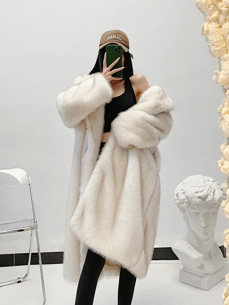 High-end Coats 2023 Winter Clothes New Fashion Fox Fur Fur Coat Women's Loose-fit Light Luxury Mid-Length Long Fur Jackets