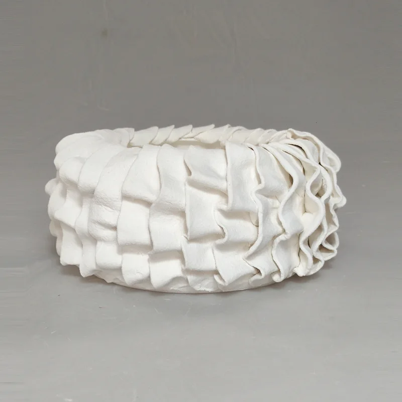 Modern Minimalist Ceramics Statue Handcrafted Twisted Spiral Sculpture for Dining Table Abstract Art Decor for Home Office