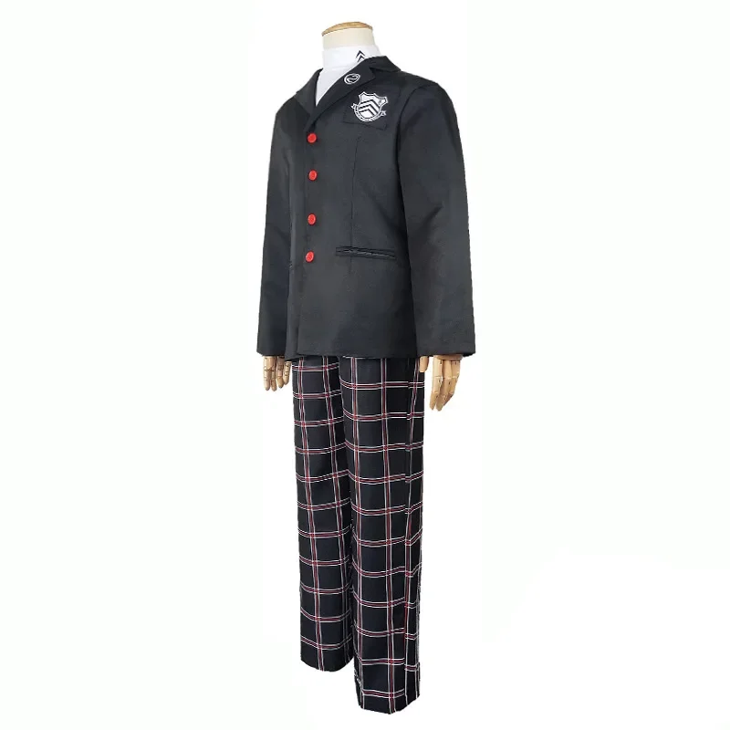 Traje de uniforme de Anime de Amamiya Ren para hombre, traje de Cosplay de juego Persona 5, abrigo, pantalones, camisa, disfraz de Halloween