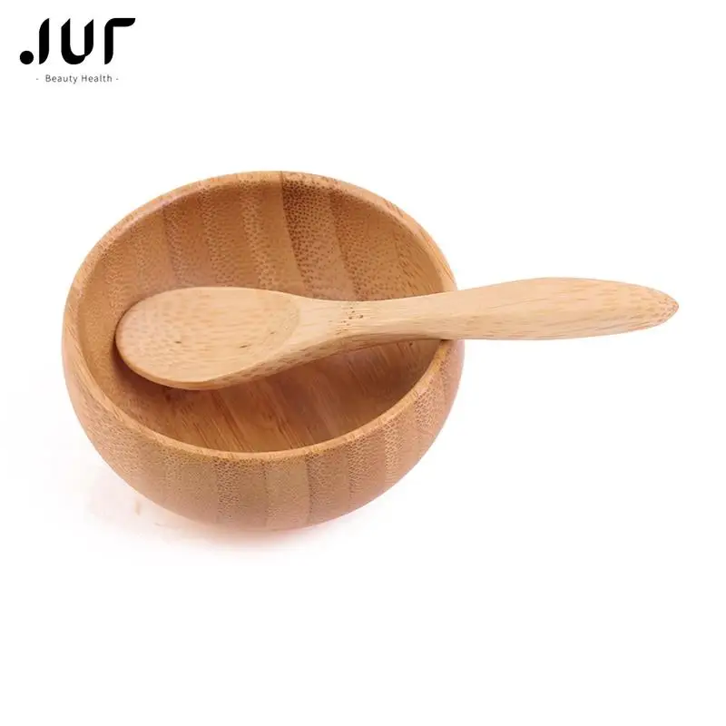 

Mini Size Bamboo DIY Face Mask Mixing Bowl with Spoon Aromatherapy Bowl Set Massage Oil Face Care Makeup Tool Kits