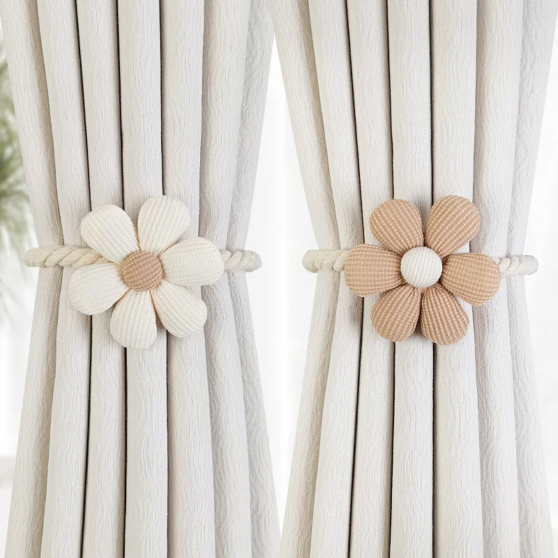 1pcs Floral Magnetic Flower Curtain Buckle Window Rope Bundle Door Holdback for Bedroom Living Room Home Decor