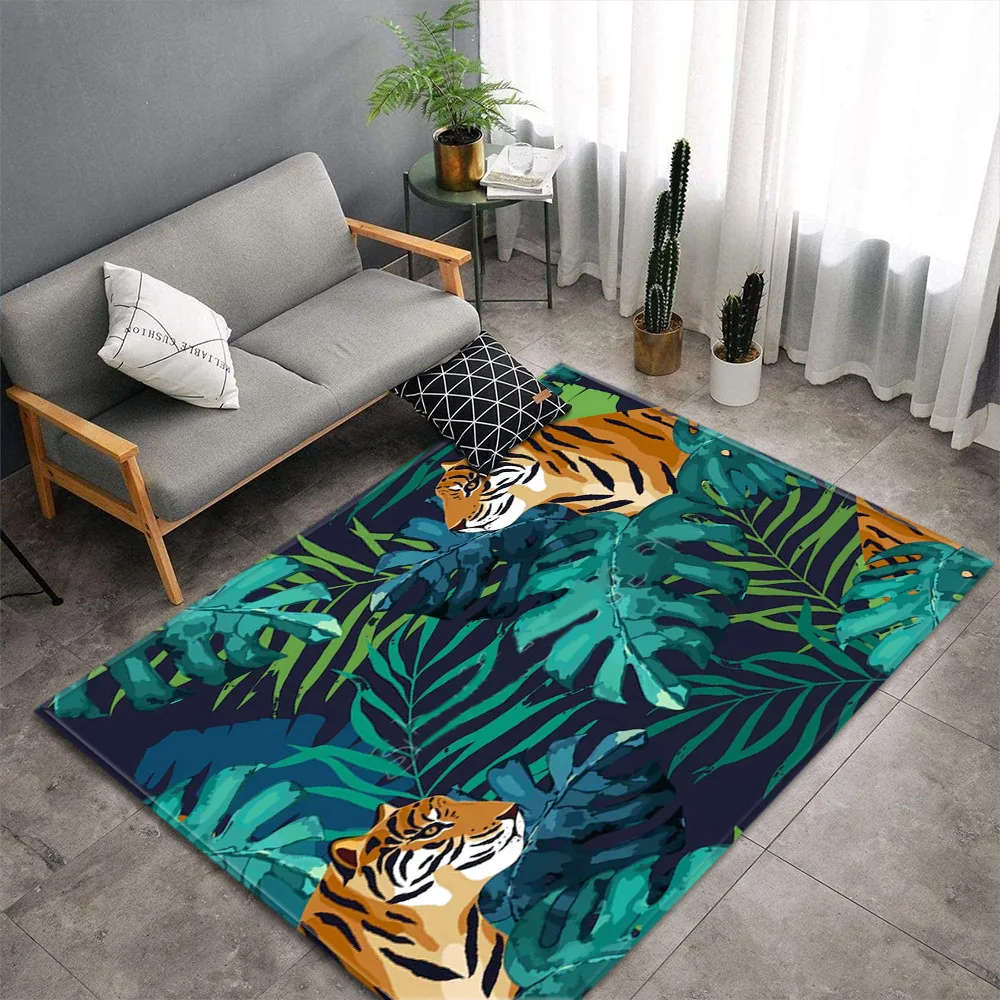 

Rainforest Tiger 3D Carpet Boy Bedroom Rug American Stars Print Living Room Area Rug Kids Play Mat Memory Foam Anti-Slip Doormat