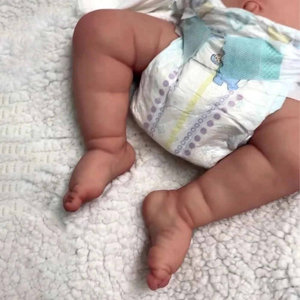 19 pouces Loulou corps complet nouveau-né bébé poupée réaliste doux au toucher câlin Reborn bébé poupée plusieurs couches peinture 3D peau