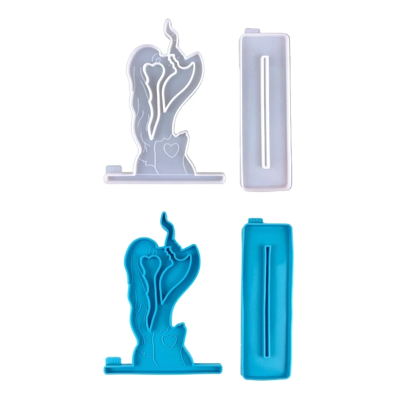 Couple Sculpture Resin Mold Epoxy Resin Casting Tool Mould of Love Wooden Desktop Ornaments