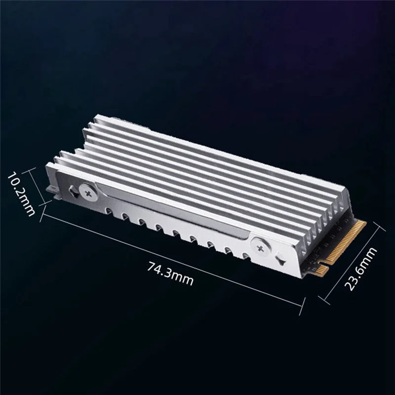 B66C M.2 2280 NVMe Heatsink M.2 SSD Heatsink Cooling Pad Aluminum Dissipation with Thermal Pad for M2 2280 Ssd Silver