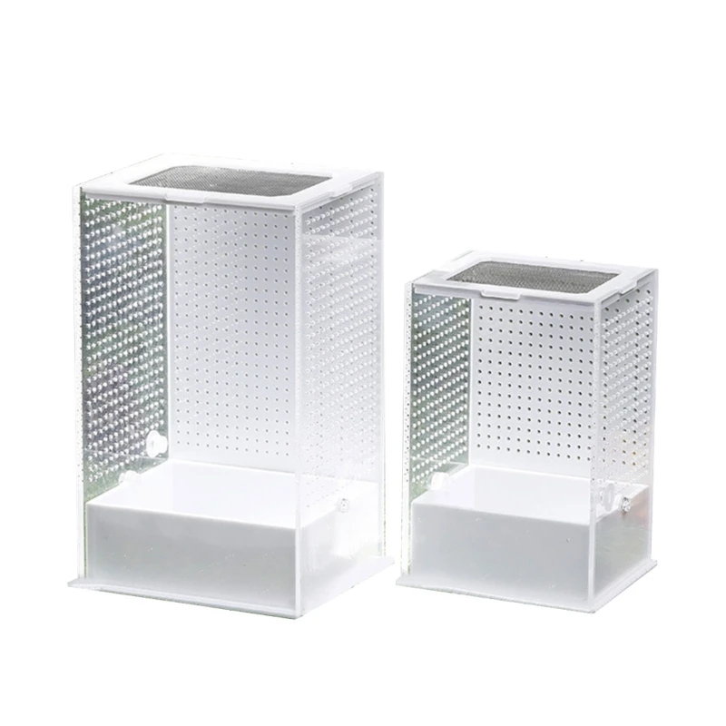 Clear Acrylic Mini Insect Tanks for Lizards Hermit-Crabs Geckos Frogs- Spider Mini Enclosure- Reptile Breeding Box Drop Shipping