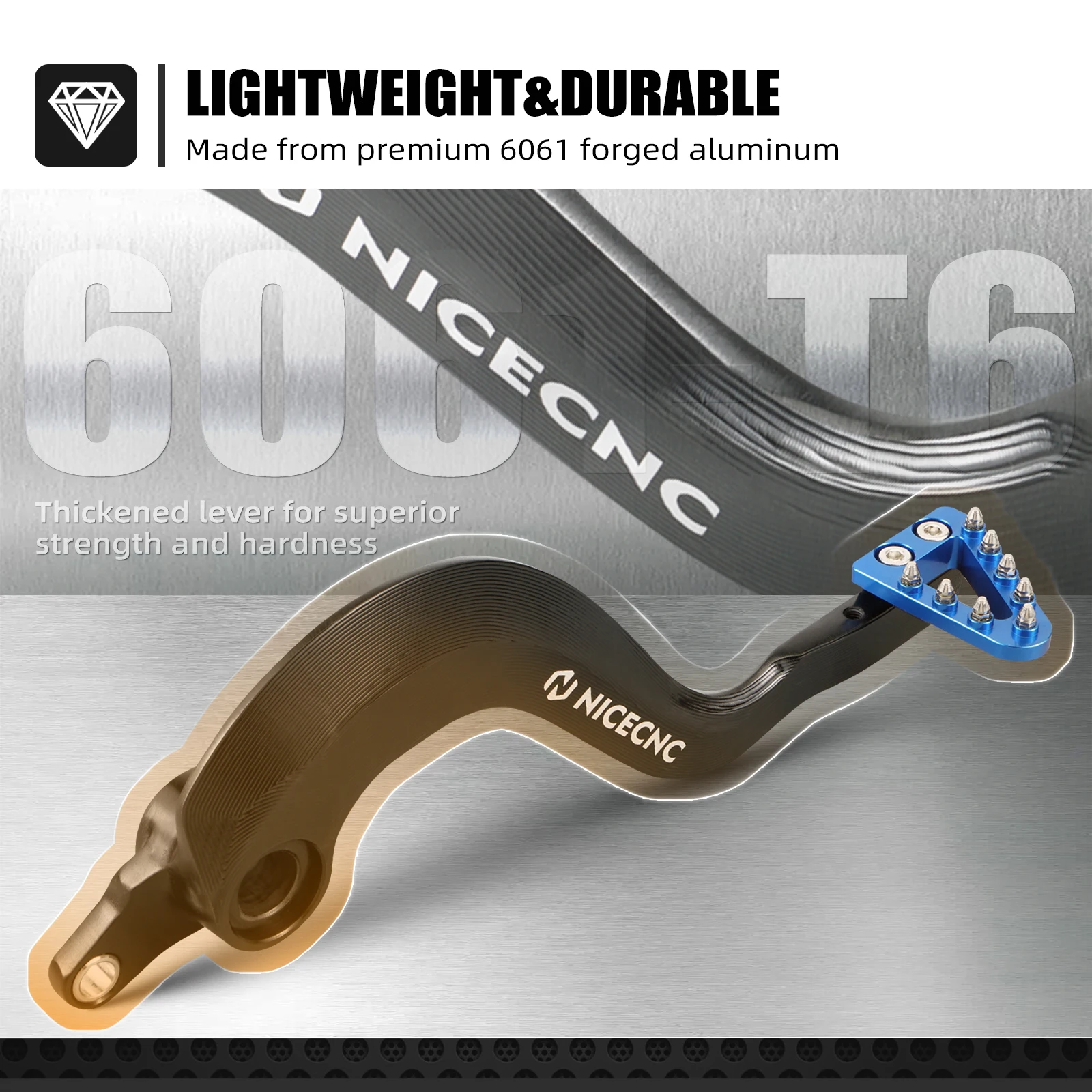 (EU-Lager) Für Yamaha YZ125 YZ250 2005-2024 YZ125X 2017-2023 YZ250X 2016-2023 Verstellbarer geschmiedeter Bremspedalhebel aus Aluminium – Detail 5