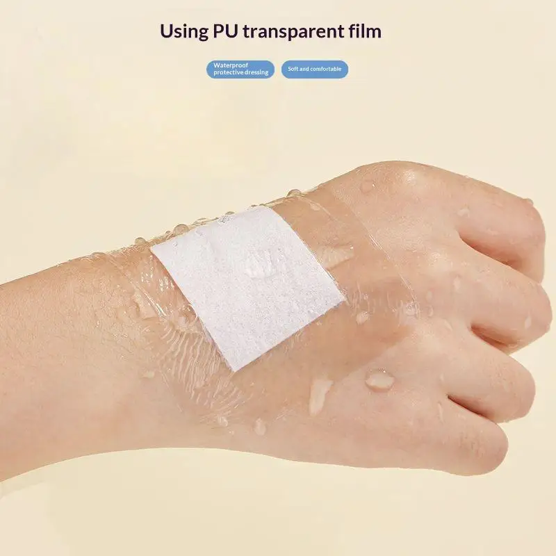 50 Stück wasserdichte Wundverband-Pflaster ohne Rückstände mit transparenter Fixierfolie – Detail 5