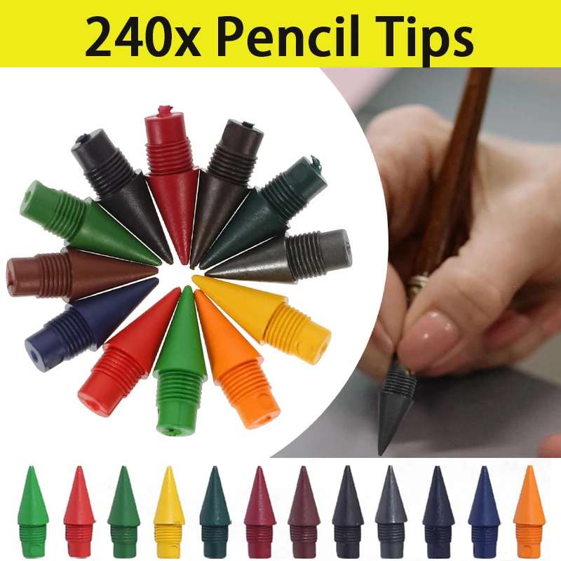 240Pcs Replacements Pencils Refills Pencils Heads Nib Pencil Head Writing Pencil Pupils Black Technology Supplies Graphite