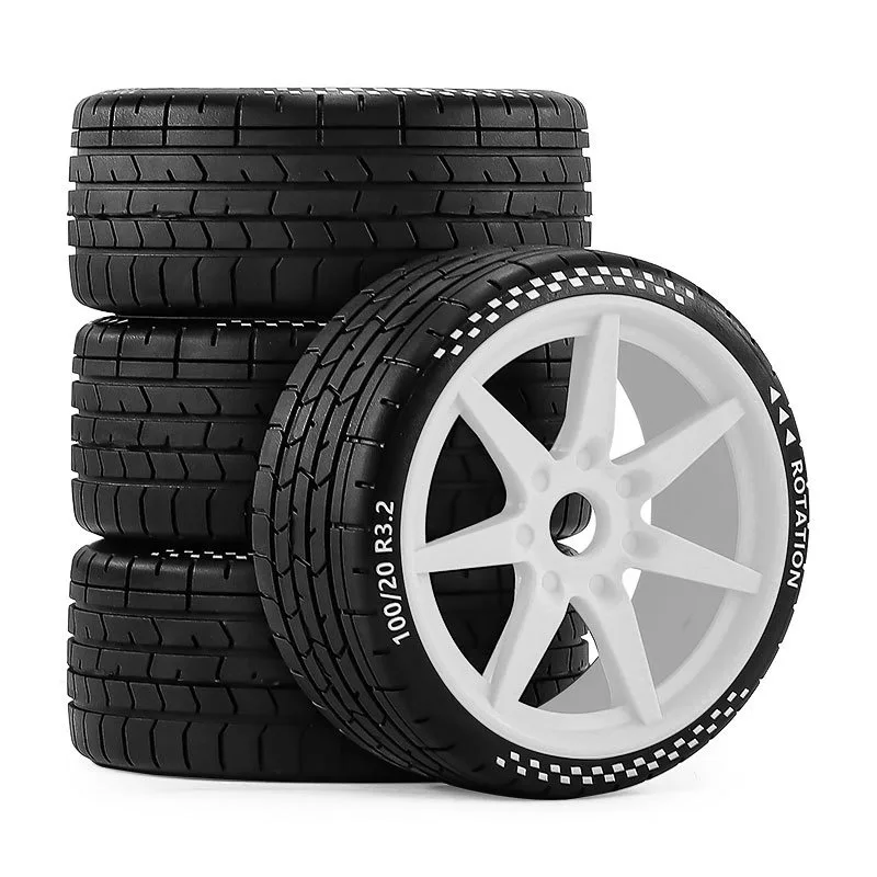 إطارات RC عالمية 4 قطع لـ 1/7 ARRMA مخالفة لا حدود لها، تناسب طراز FSRC GT 1/8 HuanNao X3GT، عجلات سداسية 17 مم على الطريق #5