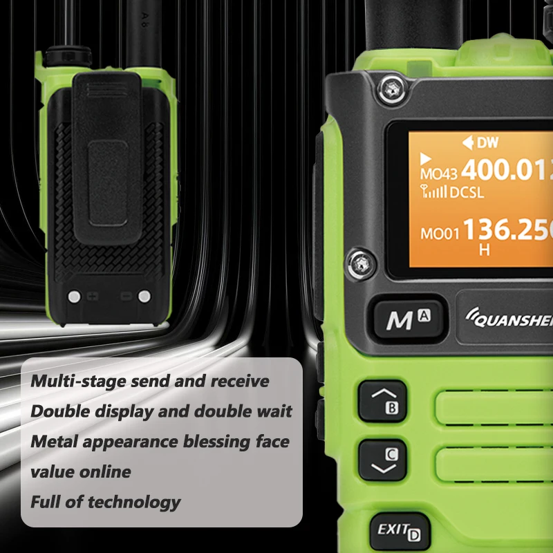 Quansheng UV-K6 Walkie Talkie 5W Green 50-600MHz Full Band Receiving Air Band Type-C  Scrambler NOAA Wireless Frequency CB Radio