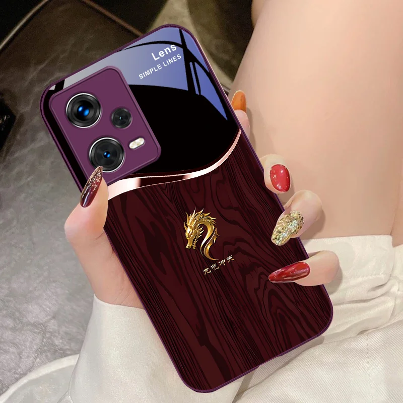DragonQiSoarsintotheSky For Xiaomi 14 Ultra 13 Lite Redmi Note 13 11 Pro 12 Plus Poco X6 3 Pro F4 6 GT Tempered Glass Phone Case