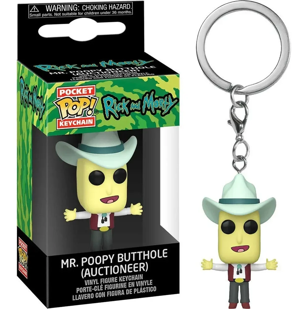 Funko Pop New Rick Et Morty Noob Noob TINKLES MR. POOPY Keychains Vinyl Figure Krombopulos Pickle Rick Pocket Pop Keychain Toy