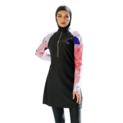 Burkini Swimsuit Islamic Women 3-Piece Muslim Set for Women with Print Design Swimming Suit for Women Muslim Modest Swimwear