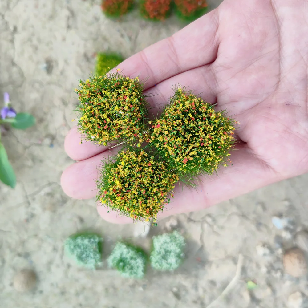 Breite 28MM Statische Große Grasbüschel-Blumen-Modellbausätze Mini-Pflanzenmaterialien Gartenbau Straßengestaltung Diorama-Zubehör 3er-Set – Detail 5