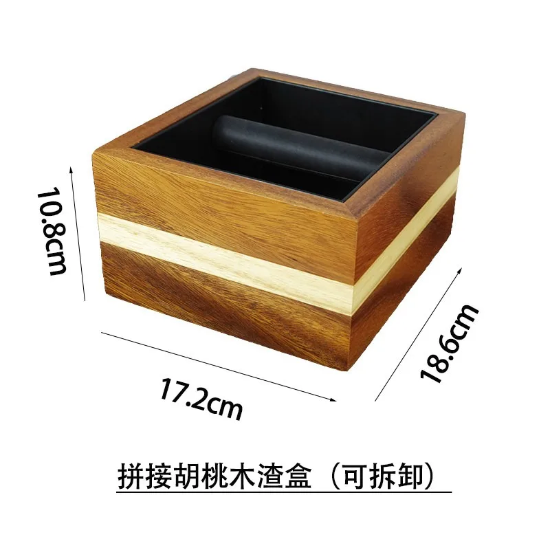For Coffee Tapping Bin, Italian Style Large Garbage Storage Bar, Detachable and Easy To Clean Box Slot, Pink Round Solid Wood