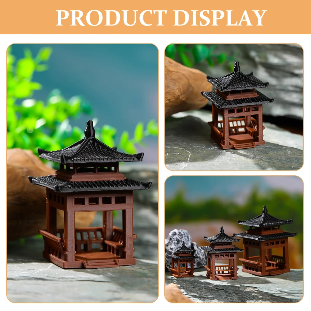 Decorations Micro Landscape Four-corner Pavilion Decorate Plastic Miniature Garden